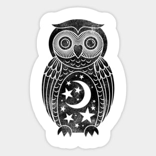 Moon Star Owls Love Owl Design Sticker